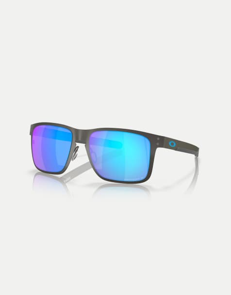 Oakley - Holbrook™ - Occhiali da sole squadrati in metallo color canna di fucile opaco con lenti blu a specchio polarizzate - view 1