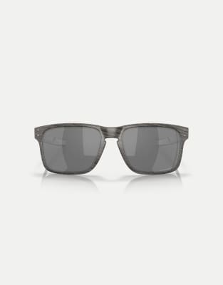 Oakley - Holbrook™ - Occhiali da sole squadrati misti effetto venatura del legno con lenti nere specchiate - view 1
