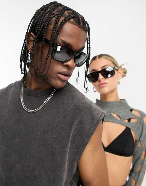 Oakley Holbrook rectangle sunglasses with black lens in black | ASOS