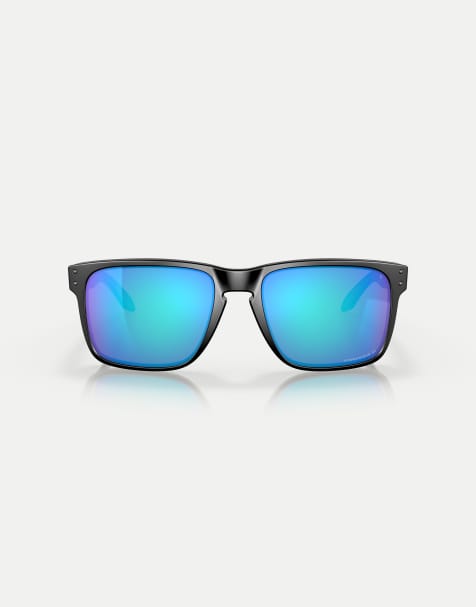 Oakley Holbrook™ xl square polarised sunglasses with blue mirrored lens in matte black - view 1