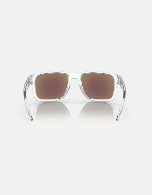 Oakley Holbrook™ xl square polarised sunglasses with blue mirrored lens in polished clear, 3 of 3