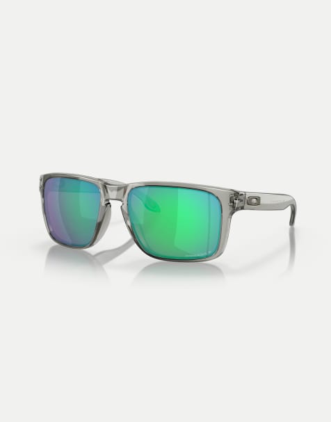 Oakley Holbrook™ xl square polarised sunglasses with green mirrored lens in grey ink - view 1