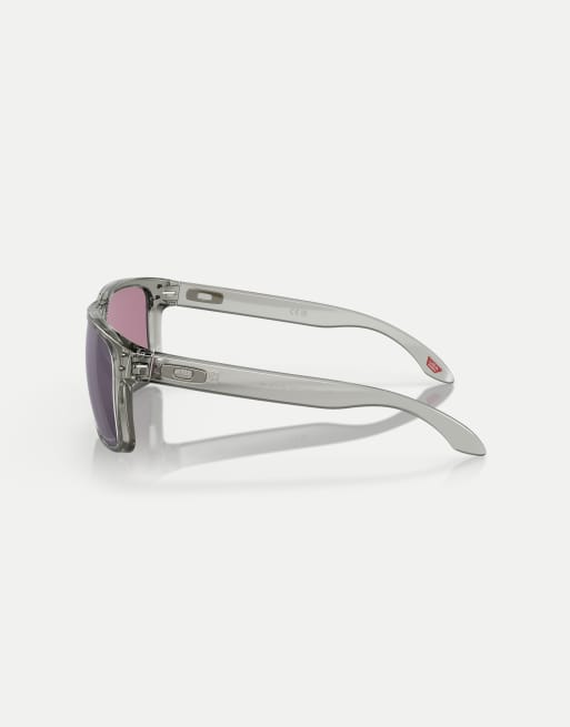 Oakley Holbrook™ xl square polarised sunglasses with green mirrored lens in grey ink, 3 of 3