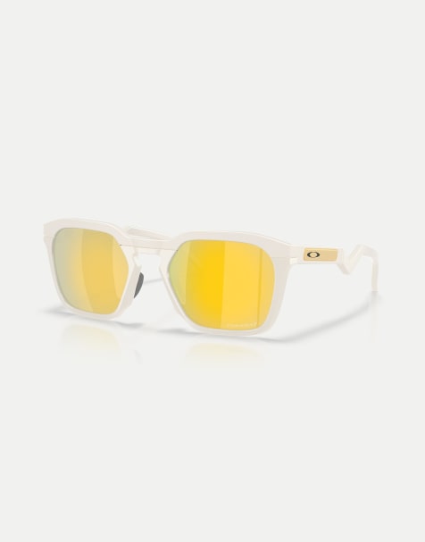 Oakley – Hstn – Eckige polarisierte Sonnenbrille in Matte Mist mit goldfarbenen verspiegelten Gläsern - view 1