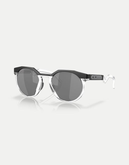 Oakley - Hstn - Lunettes de soleil rondes avec verres gris polarisés effet miroir - Noir mat