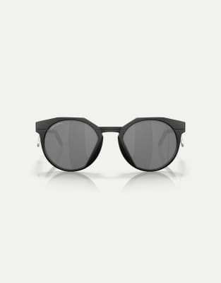 Oakley - Hstn - Runde Metall-Sonnenbrille in mattem Schwarz mit grau verspiegelten Gläsern