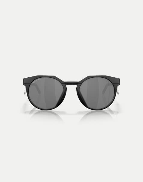 Oakley – Hstn – Runde Metall-Sonnenbrille in mattem Schwarz mit grau verspiegelten Gläsern - view 1