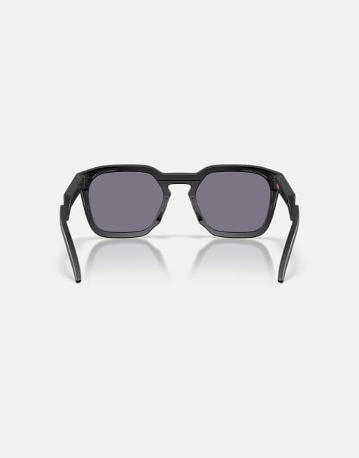 Oakley - Hstn Square - Occhiali da sole squadrati color nero opaco con lenti grigie, 3 di 4