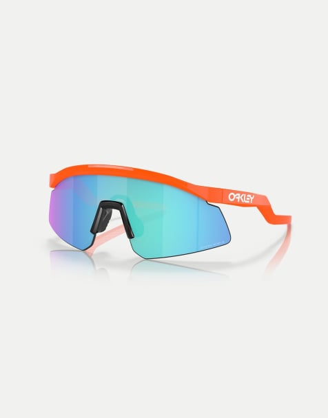 Oakley - Hydra - Occhiali da sole a mascherina arancione fluo con lenti a specchio blu - view 1