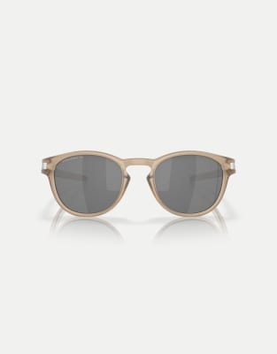 Latch Introspect Collection - Runde, polarisierte Sonnenbrille in mattem Sepia mit verspiegelten schwarzen Gläsern-Braun Braun L