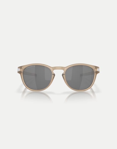 Oakley – Latch™ Introspect Collection – Runde, polarisierte Sonnenbrille in mattem Sepia mit verspiegelten schwarzen Gläsern - view 1