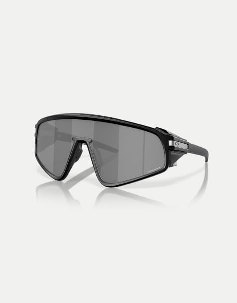 Oakley Latch™ panel shield sunglasses with grey mirrored lens in matte black