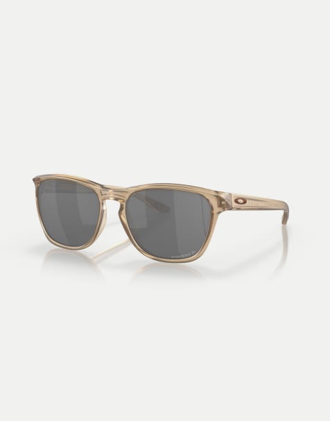 Oakley – Manorburn – Eckige, polarisierte Sonnenbrille in mattem Sepia-Braun mit grauen verspiegelten Gläsern - view 1