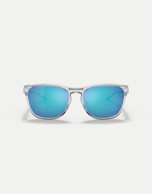 Oakley - Manorburn - Lunettes de soleil carrées à verres bleus polarisés effet miroir - Transparent - view 1