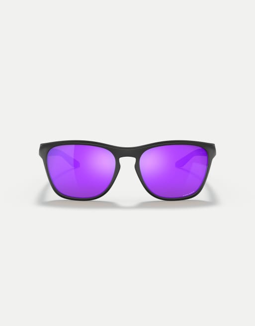 Oakley - Manorburn - Occhiali da sole squadrati nero opaco con lenti a specchio viola, 2 di 3