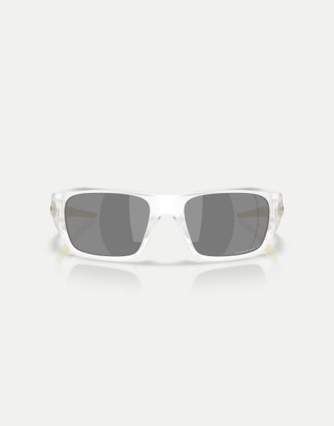Oakley – Masseter Limitless Collection – Rechteckige, polarisierte Sonnenbrille in Transparent mit schwarz verspiegelten Gläsern - view 1