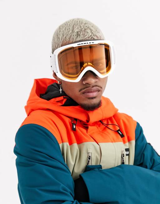 Oakley – O Frame 2.0 Pro XL – Gogle w białych oprawkach z pomarańczowymi i szarymi soczewkami 