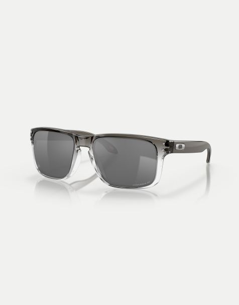 Oakley Oakley holbrook™ square polarised sunglasses in black with grey mirrored lens in dark ink fade - view 1