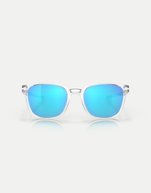 Oakley - Ojector - Lunettes de soleil rectangulaires à verres bleus effet miroir - Transparent poli, 2 de 3