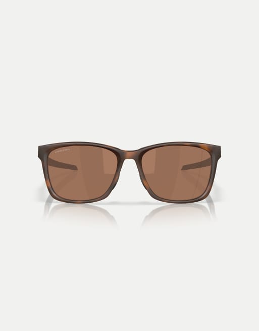 Oakley Paracord square sunglasses with brown mirrored lens in matte brown tortoise