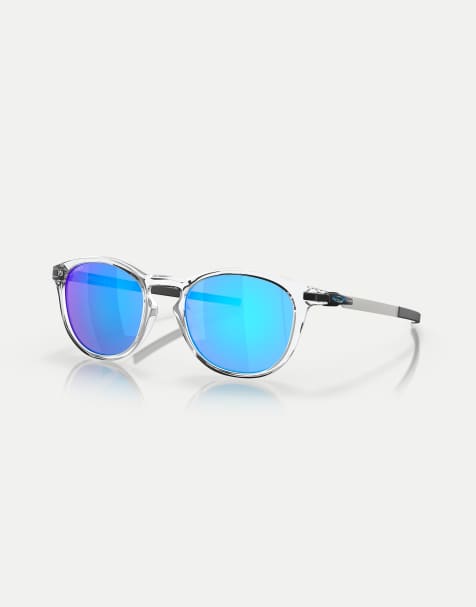 Oakley - Pitchman™ - Gafas de sol transparentes redondeadas con lentes azules efecto espejo - view 1