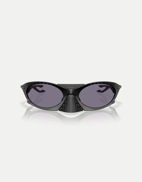 Oakley - Plantaris - Occhiali da sole ovali nero opaco con lenti grigie - view 1