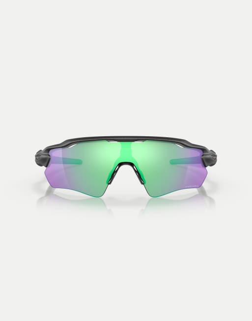 Oakley Radar® ev path® shield sunglasses with green mirrored lens in steel