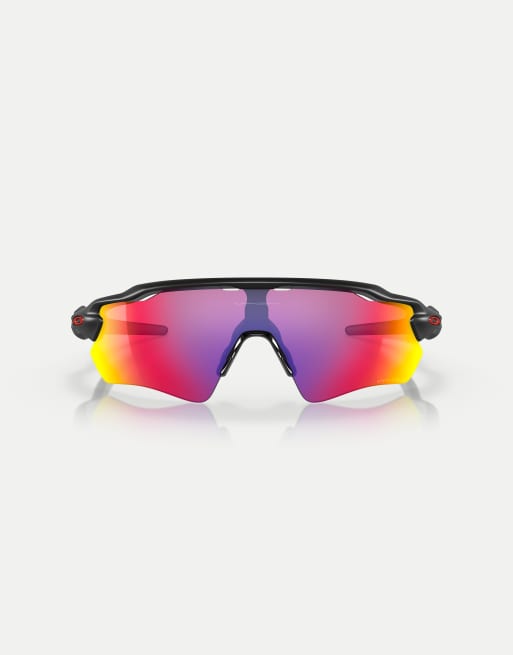 Oakley Radar® ev path® shield sunglasses with violet mirrored lens in matte black