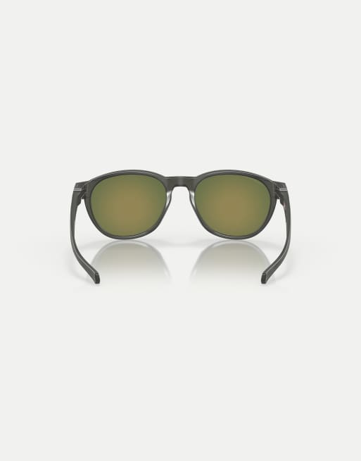 Oakley – Reedmace – Runde polarisierte Sonnenbrille in Mattgrau mit orange verspiegelten Gläsern, 2 von 4