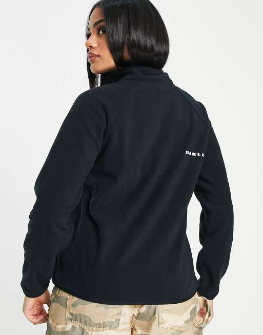 Oakley – Ridge – Fleece-Skioberteil in Schwarz mit kurzem Reißverschluss, 2 von 4
