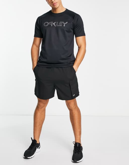 Oakley Seal bay UV rashguard swim top in black | ASOS