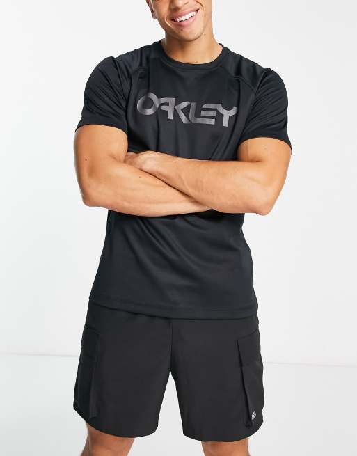 Oakley Seal bay UV rashguard swim top in black | ASOS