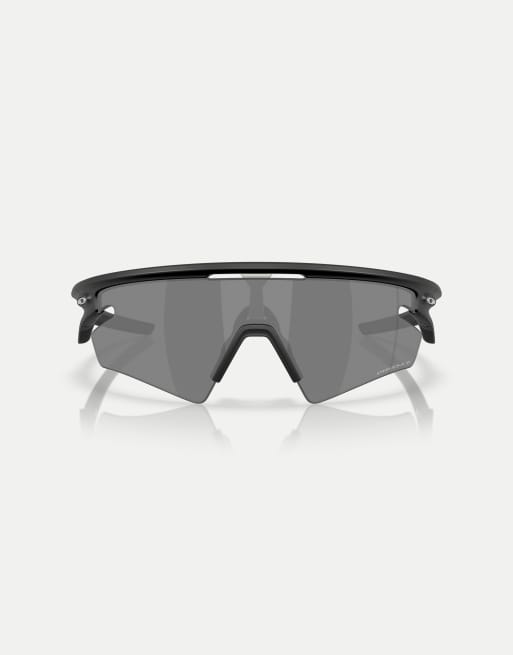 Oakley Sphaera™ slash rectangle polarised sunglasses with black mirrored lens in matte black