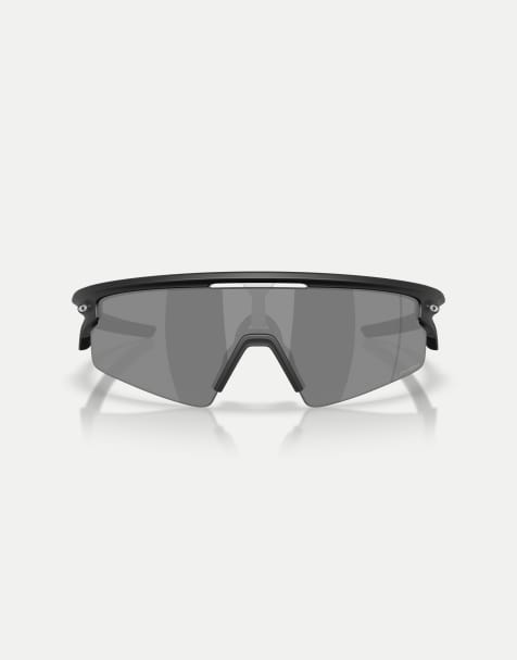 Oakley – Sphaera™ Strike – Rechteckige Sonnenbrille in Mattschwarz mit schwarz verspiegelten Gläsern - view 1