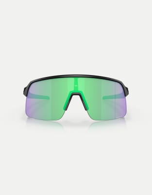 Oakley - Sutro Lite - Occhiali da sole a mascherina nero opaco con lenti verdi specchiate - view 1