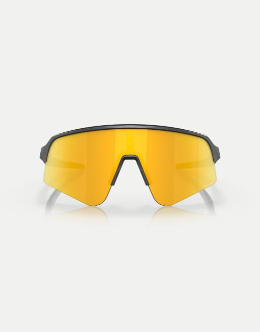 Oakley Sutro™ lite sweep gafas de sol tipo escudo con lente espejada dorada en negro mate, 1 de 4