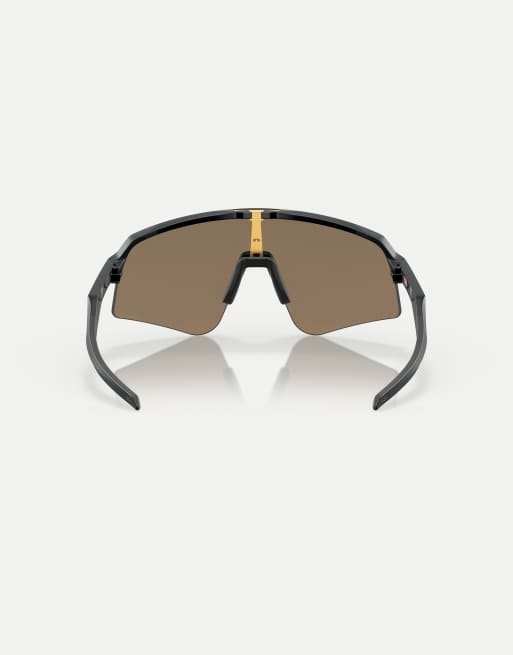Oakley Sutro™ Lite Sweep Shield-Sonnenbrille mit goldverspiegelten Gläsern in Mattschwarz, 2 von 4