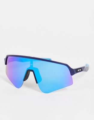 Oakley - Sutro Lite Sweep - Visor-Sonnenbrille in Prizm-Saphirgrün-Weiß