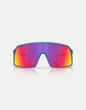 Oakley Sutro rectangle sunglasses with violet mirrored lens in matte cyan/blue colorshift