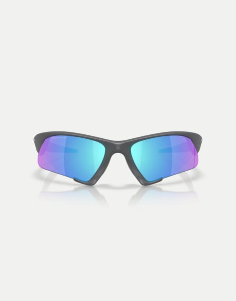 Oakley Suture jacket® irregular polarised sunglasses with blue mirrored lens in matte black - view 1