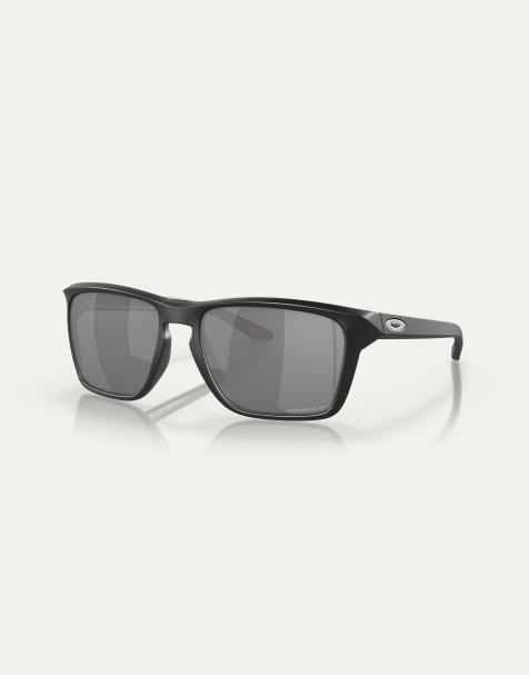 Oakley - Sylas - Lunettes de soleil rectangulaires avec verres gris polarisés effet miroir - Noir mat - view 1