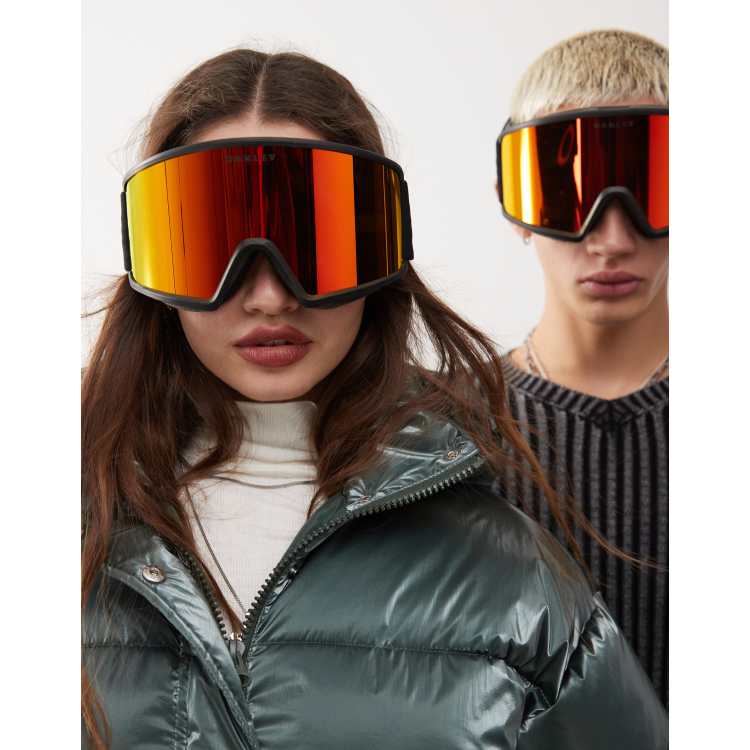 Oakley Target Line Skibrille in Schwarz und Rot