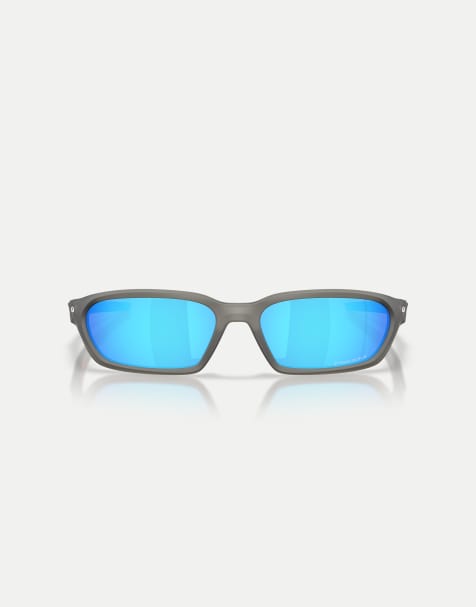 Oakley – Terraforma – Rechteckige Sonnenbrille in mattem Rauchgrau mit blau verspiegelten Gläsern - view 1