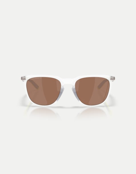 Oakley Thurso limitless collection square polarised sunglasses with brown mirrored lens in matte clear - view 1