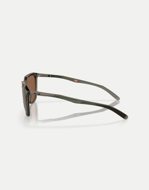 Oakley - Thurso - Occhiali da sole squadrati color inchiostro oliva con lenti marroni specchiate polarizzate, 2 di 3