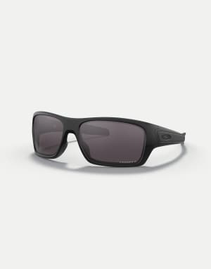 Oakley Turbine rectangle polarised sunglasses with grey lens in matte black