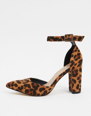 ankle strap leopard print shoes