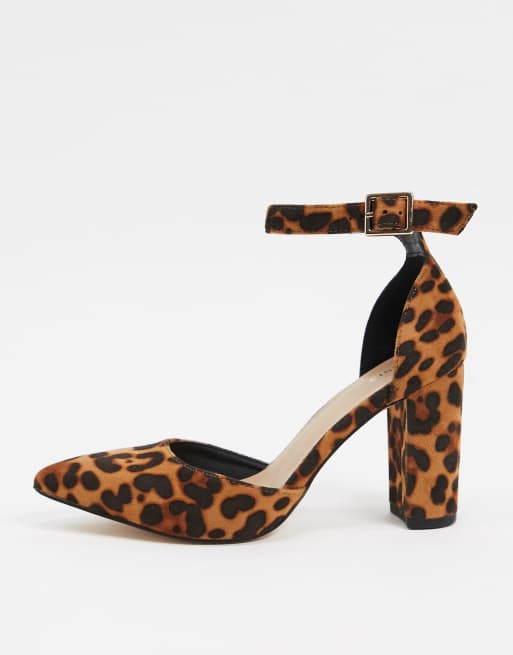 Ankle strap leopard print cheap shoes