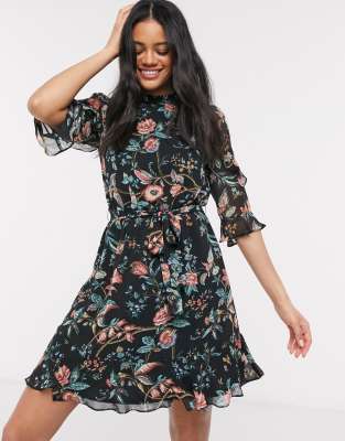 oasis pressed flower skater dress