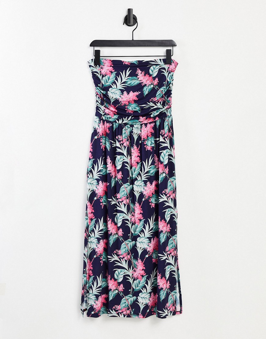 Oasis bandeau beach dress in floral-Multi